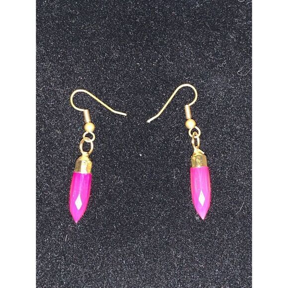 Pink Stone Hook Back Earrings‎ - Picture 8 of 12